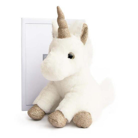 Unicorn Gold Stuffed Animal with Gold Glitter Accents - Tadpole
