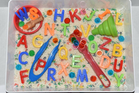 Uppercase Alphabet Sensory Bin - Tadpole