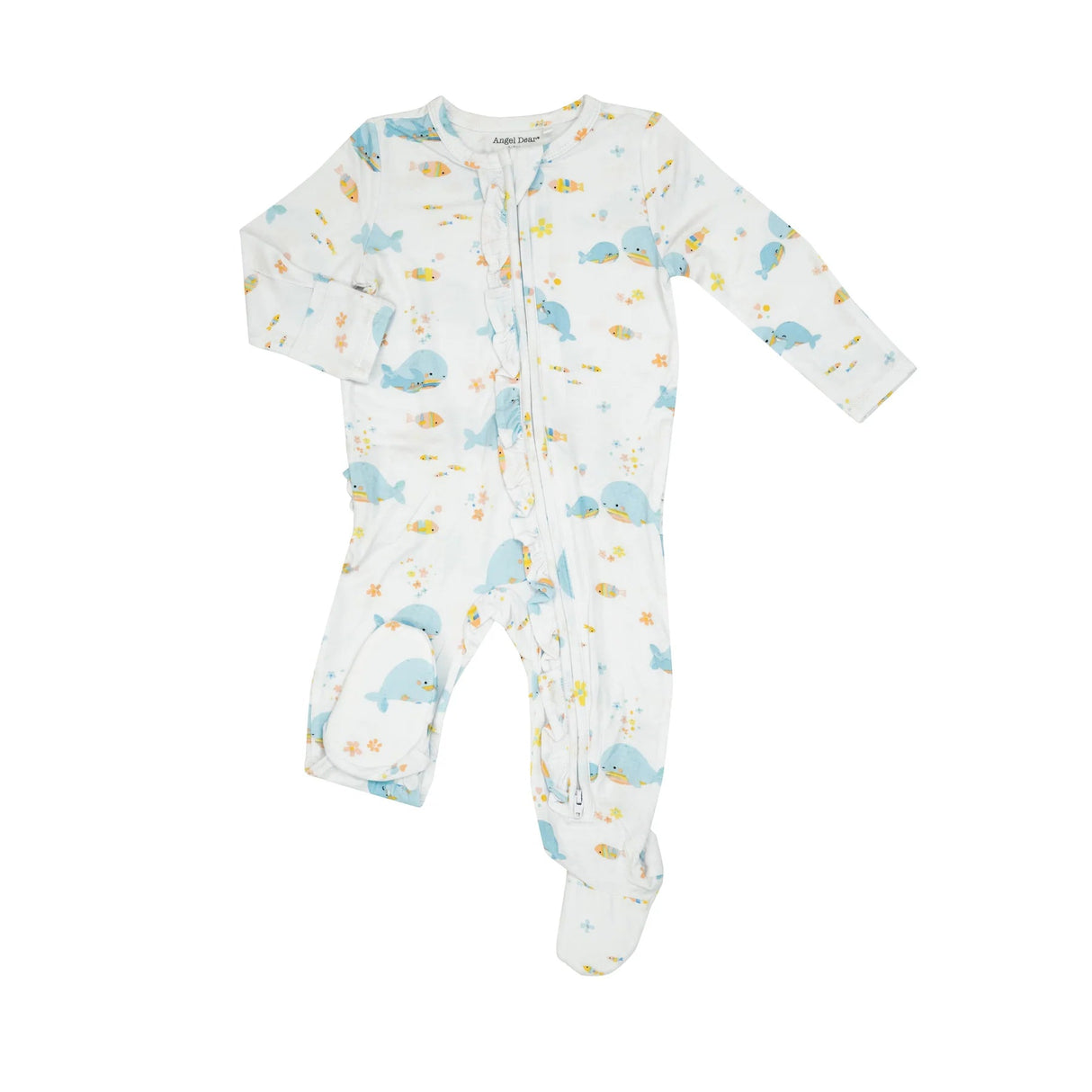 WHALEY LOVE YOU 2-Way Ruffle Back Zipper Footie - Tadpole