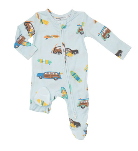 WOODY SURF SHARKS 2-Way Zipper Footie - Tadpole